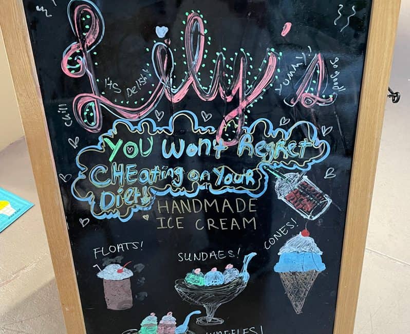 sign outside Lily's Ice Cream in Delray Beach
