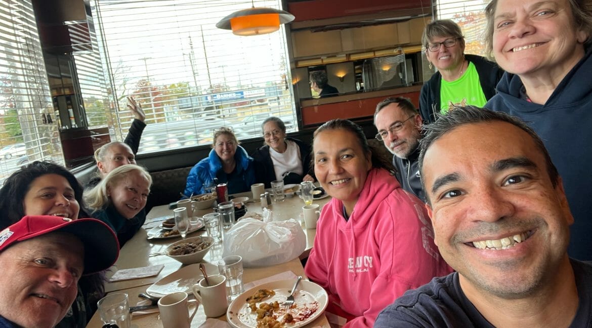 running group at the diner