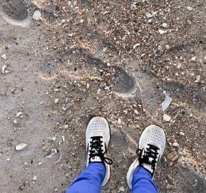 walking on the sand