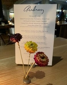 Audrey's menu