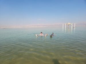 Brian and me floating in the Dead Sea