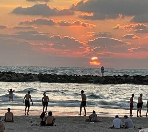 sunset in Tel Aviv