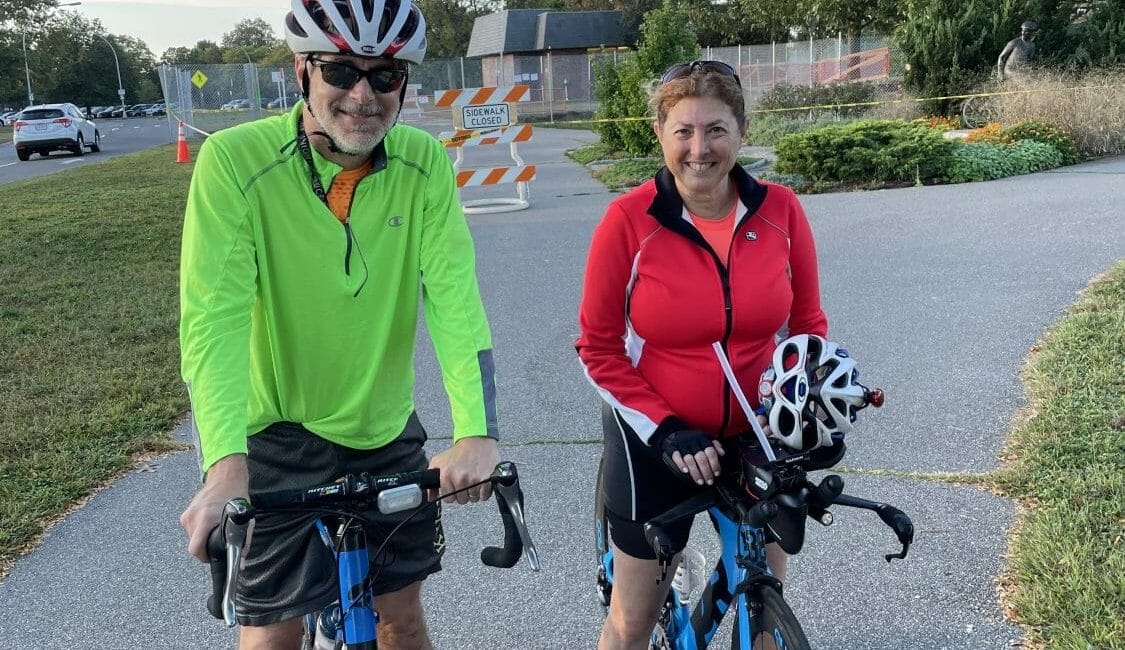 Ray Cushmore and Hilary Topper on the Cedar Creek bike path