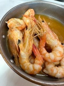 shrimp at deserted island restaurant