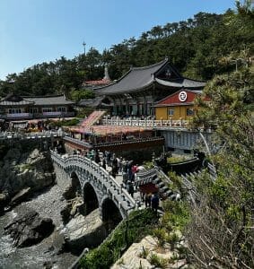 Temple on cliff in Busan South Korea