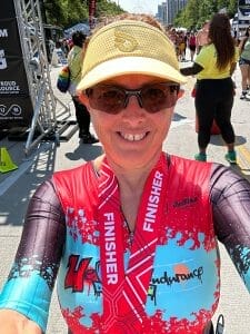 Hilary Finishing Chicago Triathlon
