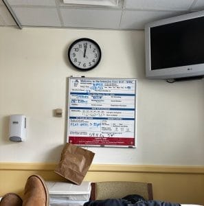 at the hospital before discharge
