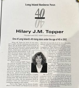 hilary received the 40 under 40 award 